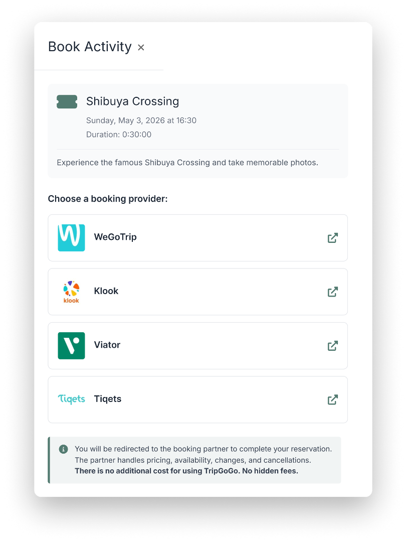 Activity booking